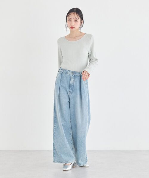 earth music&ecology(アースミュージックアンドエコロジー)の「ランダムチェーンリブバックレースプルオーバー(Tシャツ/カットソー・レディース・オフホワイト/ブラック/ライトグリーン/その他7/ライトイエロー・FREE)」の16枚目の写真