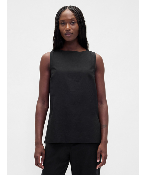 GAP(ギャップ)の「リネンブレンド シェルタンクトップ(シャツ/ブラウス・レディース・ナチュラル/ブラック/ブラウン・S/XS/XXS/L/M)」の1枚目の写真