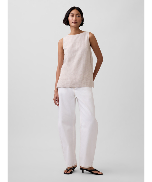 GAP(ギャップ)の「リネンブレンド シェルタンクトップ(シャツ/ブラウス・レディース・ナチュラル/ブラック/ブラウン・S/XS/XXS/L/M)」の4枚目の写真