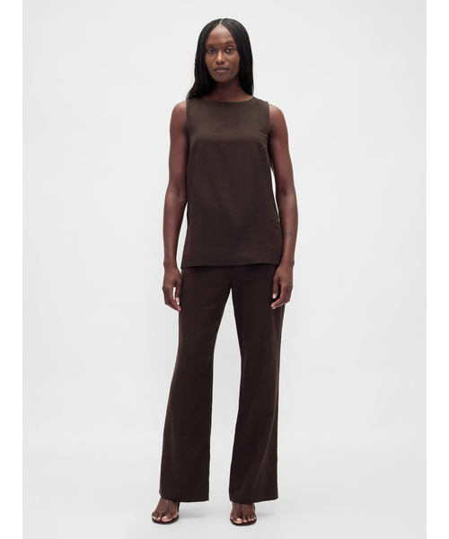 GAP(ギャップ)の「リネンブレンド シェルタンクトップ(シャツ/ブラウス・レディース・ナチュラル/ブラック/ブラウン・S/XS/XXS/L/M)」の6枚目の写真