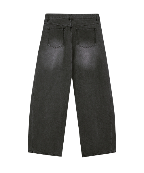 GRAVER（グレーバー）の「[ユニセックス]NAVI ワイドカーブドジーンズ_ウォッシュドブラック（デニムパンツ・レディース・ブラック・MEDIUM/LARGE）」の3枚目の写真