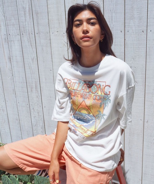 BILLABONG（ビラボン）の「BILLABONG ウィメンズ GRAPHIC PRINT LOOSE  Tシャツ 【2026年春夏モデル】（Tシャツ/カットソー・レディース・ホワイト/ライトブルー/オフホワイト/アイボリー・MEDIUM）」の2枚目の写真