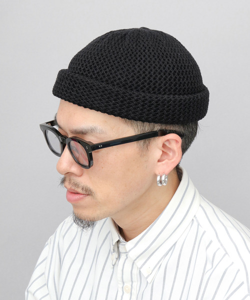 A.M.S.（エーエムエス）の「2ロール オーガニックコットン ロール メッシュニットキャップ（ニットキャップ/ビーニー・メンズ・グレイッシュベージュ/ブラック・FREE）」の5枚目の写真