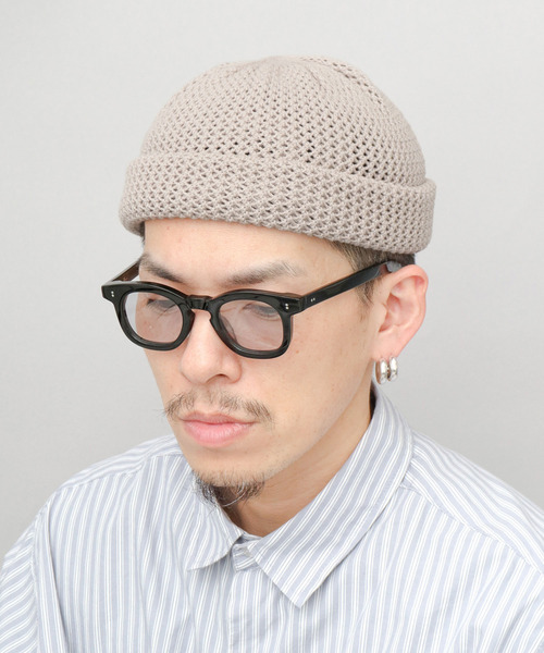 A.M.S.（エーエムエス）の「2ロール オーガニックコットン ロール メッシュニットキャップ（ニットキャップ/ビーニー・メンズ・グレイッシュベージュ/ブラック・FREE）」の6枚目の写真