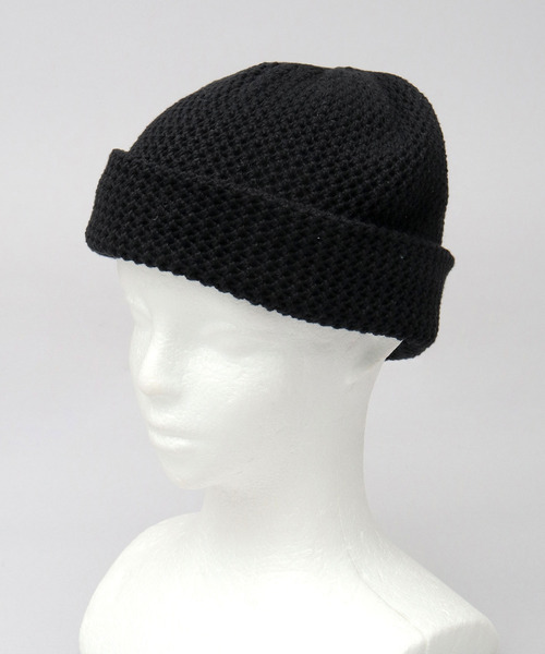 A.M.S.（エーエムエス）の「2ロール オーガニックコットン ロール メッシュニットキャップ（ニットキャップ/ビーニー・メンズ・グレイッシュベージュ/ブラック・FREE）」の9枚目の写真