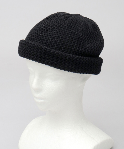 A.M.S.（エーエムエス）の「2ロール オーガニックコットン ロール メッシュニットキャップ（ニットキャップ/ビーニー・メンズ・グレイッシュベージュ/ブラック・FREE）」の10枚目の写真