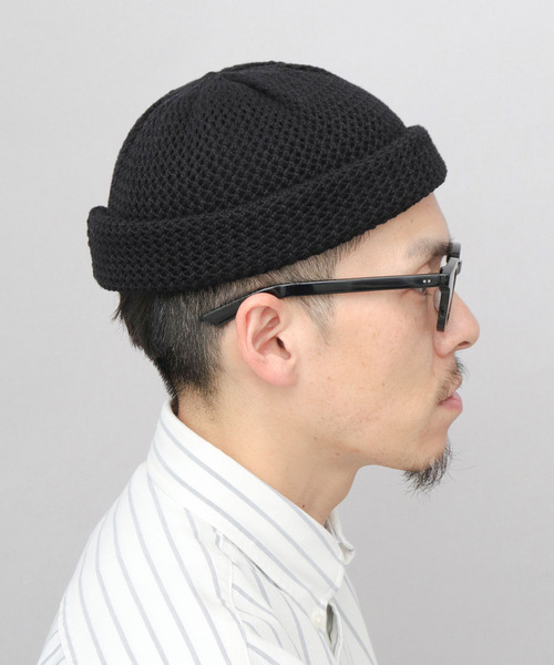 A.M.S.（エーエムエス）の「2ロール オーガニックコットン ロール メッシュニットキャップ（ニットキャップ/ビーニー・メンズ・グレイッシュベージュ/ブラック・FREE）」の14枚目の写真