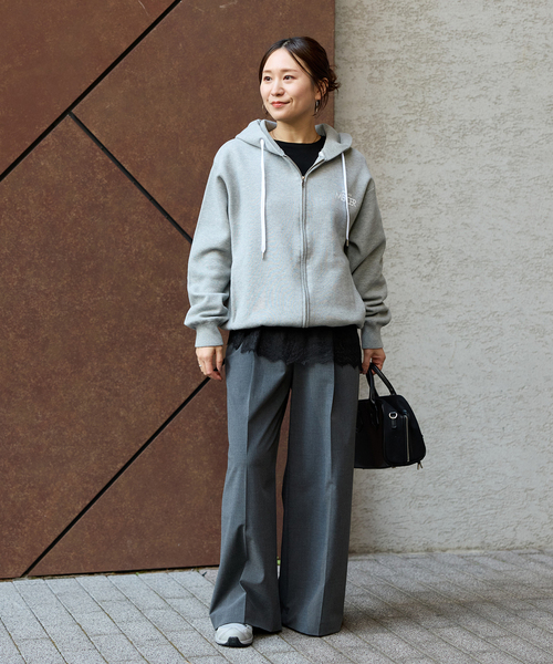 JOURNAL STANDARD（ジャーナルスタンダード）の「《追加4》レースヘム クルーネックシアーロングT（Tシャツ/カットソー・レディース・アイボリー・FREE）」の9枚目の写真