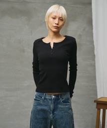 paradigm（パラダイム）の「【paradigm】ガス焼ワッフルコンパクトヘンリーネックL/S（Tシャツ/カットソー）」