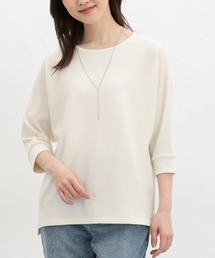 【ＵＶカット】７分袖アクセ付ドルマントップス