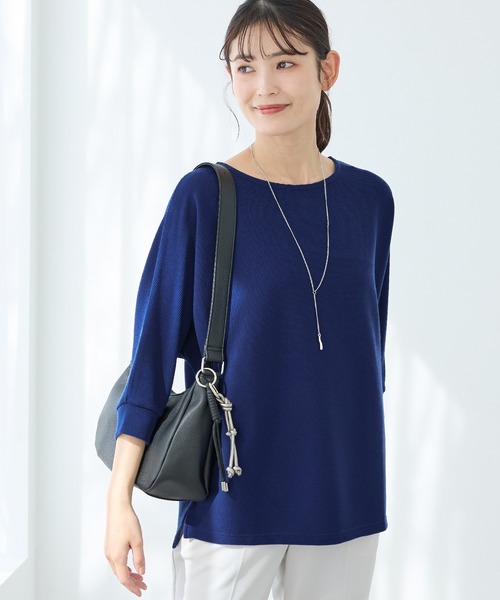 Honeys(ハニーズ)の「【UVカット】7分袖アクセ付ドルマントップス(Tシャツ/カットソー・レディース・オレンジ系その他/ブルー/アイボリー/ブラック/イエロー/ベージュ・L/LL/M)」の15枚目の写真