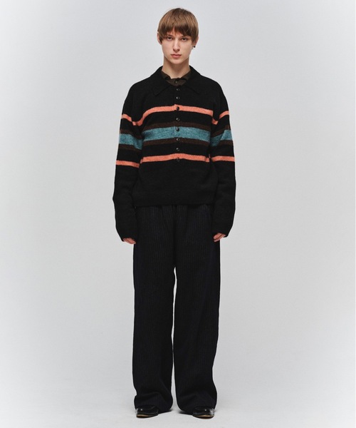 Jieda（ジエダ）の「STRIPED KNIT POLO（ニット/セーター・メンズ・エメラルド/ブラック/ブラウン・2/1）」の8枚目の写真