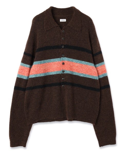 Jieda（ジエダ）の「STRIPED KNIT POLO（ニット/セーター・メンズ・エメラルド/ブラック/ブラウン・2/1）」の15枚目の写真