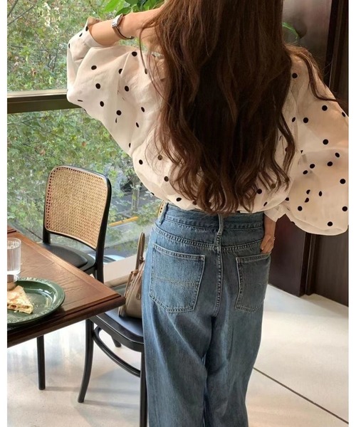 inst.ALL(インストール)の「ドット柄タックリボンブラウス(シャツ/ブラウス・レディース・ホワイト・M)」の9枚目の写真