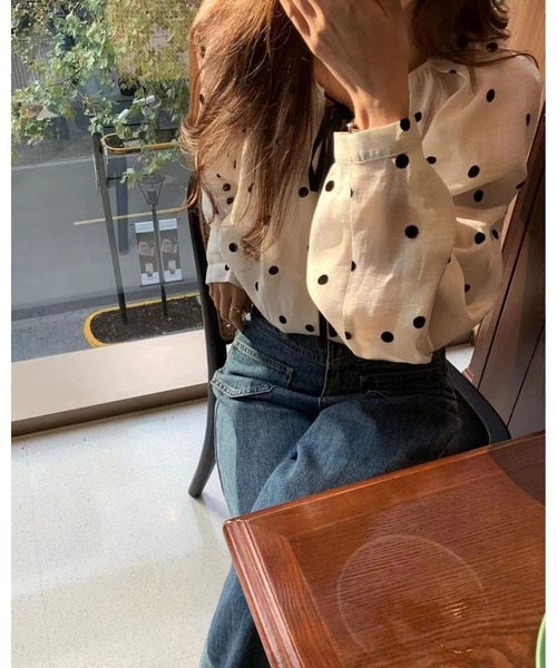 inst.ALL(インストール)の「ドット柄タックリボンブラウス(シャツ/ブラウス・レディース・ホワイト・M)」の18枚目の写真