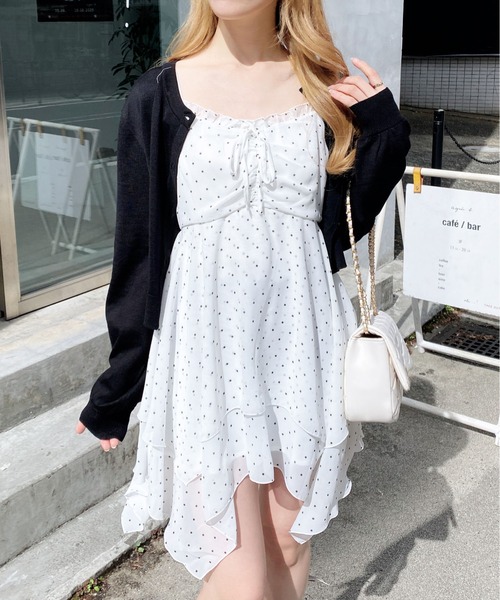 INGNI（イング）の「アソート柄イレヘムミニキャミワンピース（ワンピース・レディース・ブラック系/ホワイト系その他3/ネイビー系2・M）」の4枚目の写真