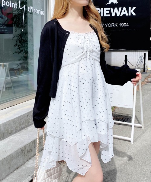 INGNI（イング）の「アソート柄イレヘムミニキャミワンピース（ワンピース・レディース・ブラック系/ホワイト系その他3/ネイビー系2・M）」の6枚目の写真