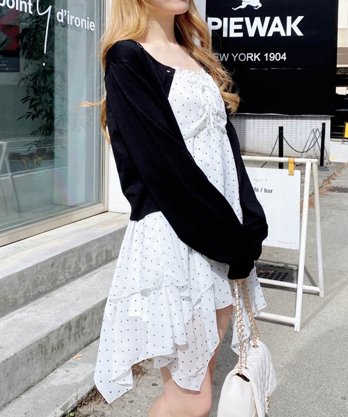 INGNI（イング）の「アソート柄イレヘムミニキャミワンピース（ワンピース・レディース・ブラック系/ホワイト系その他3/ネイビー系2・M）」の7枚目の写真