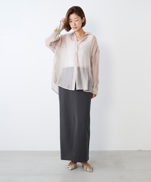 MICA&DEAL(マイカ&ディール)の「シアーシャツ(シャツ/ブラウス・レディース・ライトベージュ/ブルーグレー/ネイビー/ベージュ・FREE)」の21枚目の写真