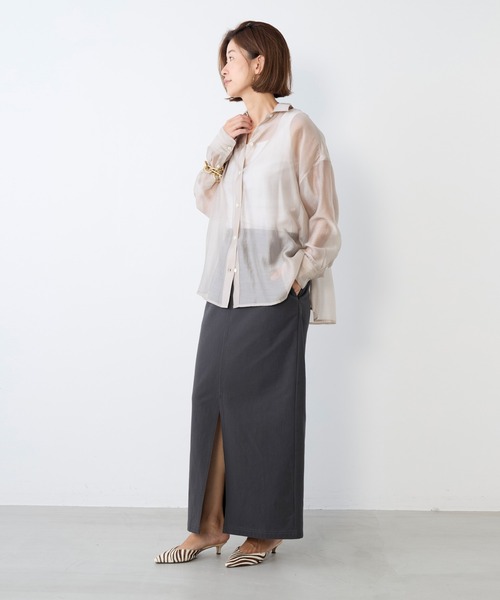 MICA&DEAL(マイカ&ディール)の「シアーシャツ(シャツ/ブラウス・レディース・ライトベージュ/ブルーグレー/ネイビー/ベージュ・FREE)」の22枚目の写真