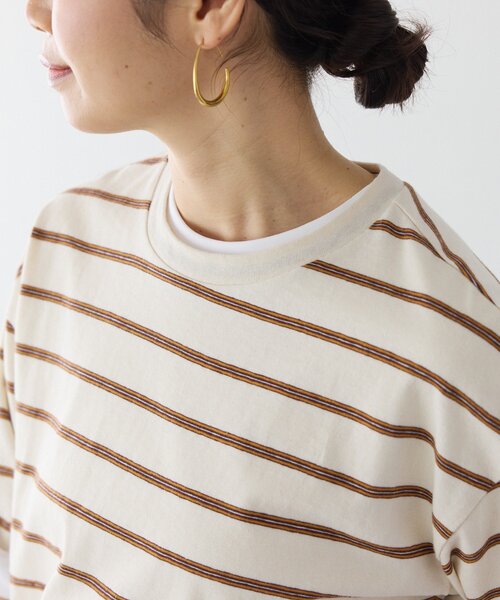 RIVE DROITE（リヴドロワ）の「【大人のボーダーTシャツ】マルチボーダーゴブソデTee（Tシャツ/カットソー・レディース・サックスブルー/ベージュ・FREE）」の17枚目の写真