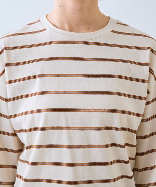 RIVE DROITE（リヴドロワ）の「【大人のボーダーTシャツ】マルチボーダーゴブソデTee（Tシャツ/カットソー・レディース・サックスブルー/ベージュ・FREE）」の8枚目の写真