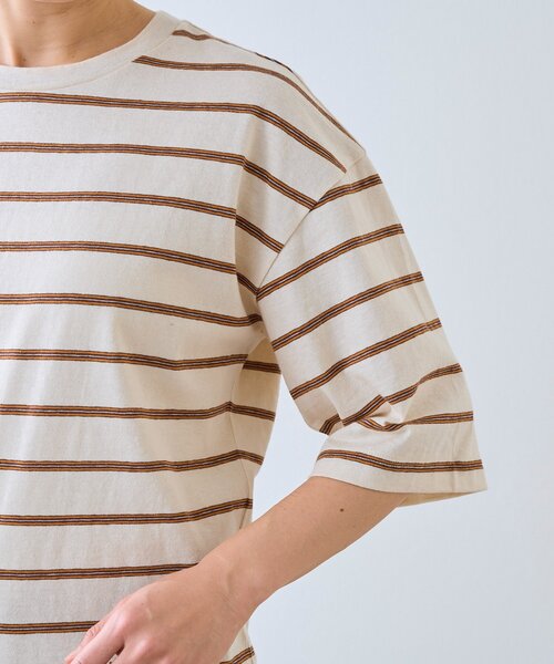RIVE DROITE（リヴドロワ）の「【大人のボーダーTシャツ】マルチボーダーゴブソデTee（Tシャツ/カットソー・レディース・サックスブルー/ベージュ・FREE）」の9枚目の写真