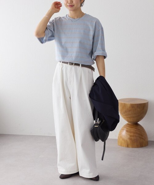 RIVE DROITE（リヴドロワ）の「【大人のボーダーTシャツ】マルチボーダーゴブソデTee（Tシャツ/カットソー・レディース・サックスブルー/ベージュ・FREE）」の20枚目の写真