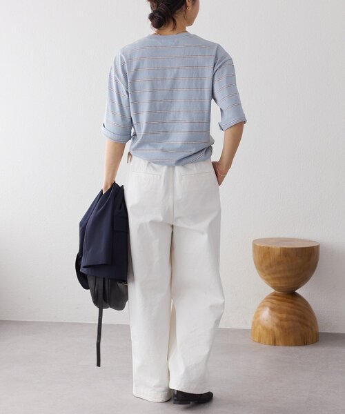 RIVE DROITE（リヴドロワ）の「【大人のボーダーTシャツ】マルチボーダーゴブソデTee（Tシャツ/カットソー・レディース・サックスブルー/ベージュ・FREE）」の10枚目の写真