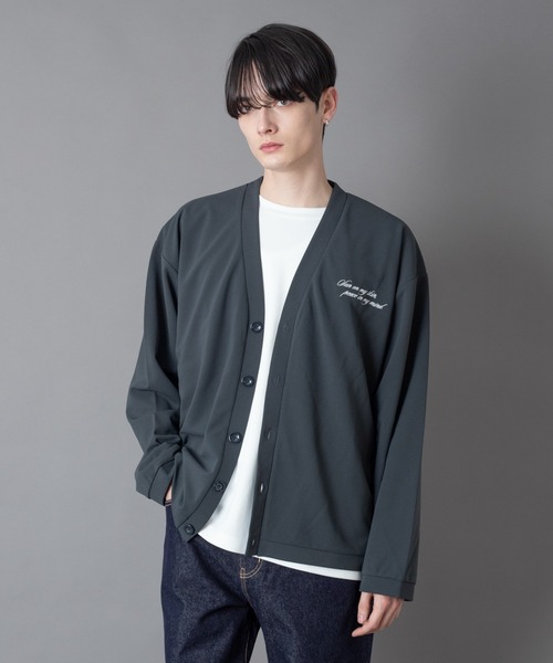 BROWNY(ブラウニー)の「BROWNY/【26年春夏新作】アンサンブルカーディガン(LS)(カーディガン/ボレロ・メンズ・サックスブルー/チャコール・MEDIUM/LARGE)」の2枚目の写真