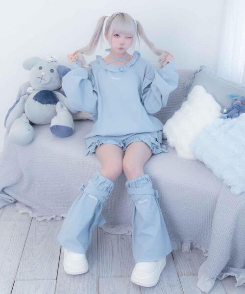 Whinny（ホワイニー）の「Whinny/【2026春新作♪】さわやかフレッシュカビャッ☆（レッグウォーマー・レディース・ブラック/ホワイト/サックスブルー・FREE）」の18枚目の写真