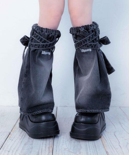 Whinny（ホワイニー）の「Whinny/【2026春新作♪】さわやかフレッシュカビャッ☆（レッグウォーマー・レディース・ブラック/ホワイト/サックスブルー・FREE）」の2枚目の写真