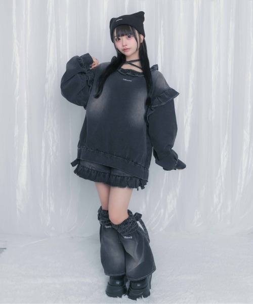 Whinny(ホワイニー)の「Whinny/さわやかフレッシュカビャッ☆(レッグウォーマー・レディース・ブラック/ホワイト/サックスブルー・FREE)」の5枚目の写真