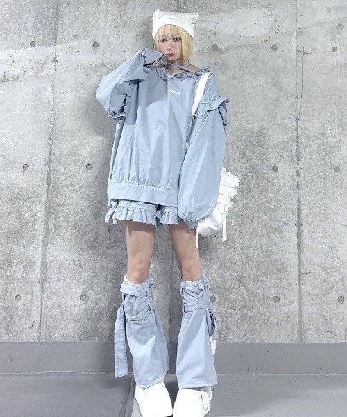 Whinny(ホワイニー)の「Whinny/さわやかフレッシュカビャッ☆(レッグウォーマー・レディース・ブラック/ホワイト/サックスブルー・FREE)」の8枚目の写真