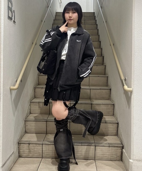 Whinny(ホワイニー)の「Whinny/さわやかフレッシュカビャッ☆(レッグウォーマー・レディース・ブラック/ホワイト/サックスブルー・FREE)」の7枚目の写真