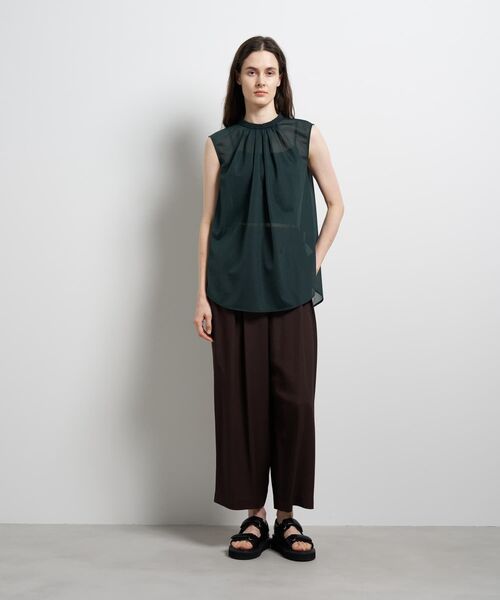 LANVIN en Bleu(ランバンオンブルー)の「シアートリコットバックドレープブラウス(シャツ/ブラウス・レディース・ブルー/オフホワイト/ライトブルー・38)」の21枚目の写真