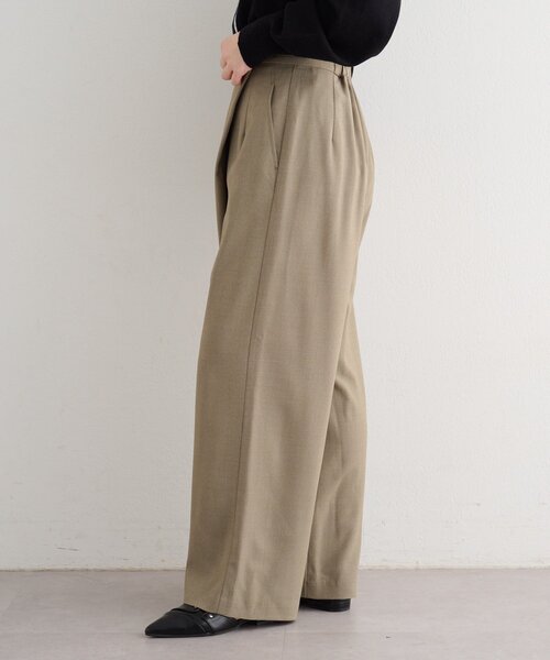 Kastane（カスタネ）の「【一部店舗限定/セットアップ対応/S.Mサイズ展開】B シャンブレーラップスラックス（スラックス・レディース・サックスブルー/ブラック/ベージュ・MEDIUM/SMALL）」の6枚目の写真