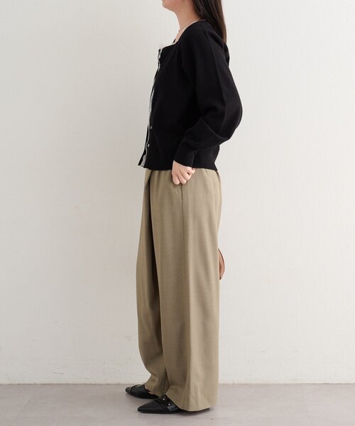 Kastane（カスタネ）の「【一部店舗限定/セットアップ対応/S.Mサイズ展開】B シャンブレーラップスラックス（スラックス・レディース・サックスブルー/ブラック/ベージュ・MEDIUM/SMALL）」の8枚目の写真