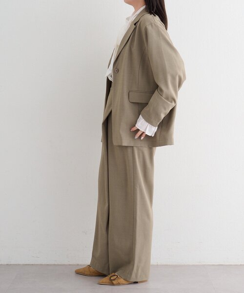 Kastane（カスタネ）の「【一部店舗限定/セットアップ対応/S.Mサイズ展開】B シャンブレーラップスラックス（スラックス・レディース・サックスブルー/ブラック/ベージュ・MEDIUM/SMALL）」の15枚目の写真