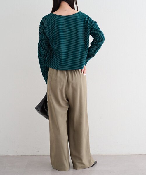 Kastane（カスタネ）の「【一部店舗限定/セットアップ対応/S.Mサイズ展開】B シャンブレーラップスラックス（スラックス・レディース・サックスブルー/ブラック/ベージュ・MEDIUM/SMALL）」の18枚目の写真