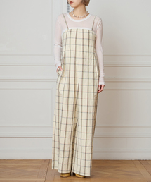 IENA LA BOUCLE | IENA LA BOUCLE P/Lチェックベアオールインワン(サロペット/オーバーオール)