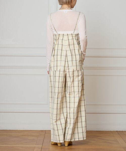 IENA LA BOUCLE（イエナラブークル）の「IENA LA BOUCLE P/Lチェックベアオールインワン（サロペット/オーバーオール・レディース・ストーン・38/36）」の3枚目の写真