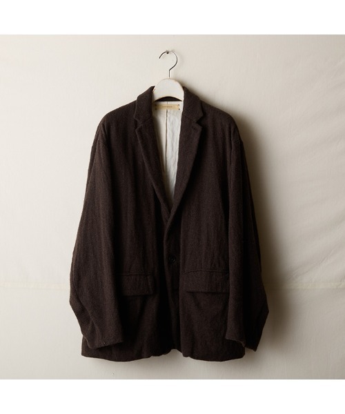 suzuki takayuki（スズキタカユキ）の「fulling jacket（テーラードジャケット・レディース・ブラウン/アイボリー/ブラック・02/01）」の3枚目の写真