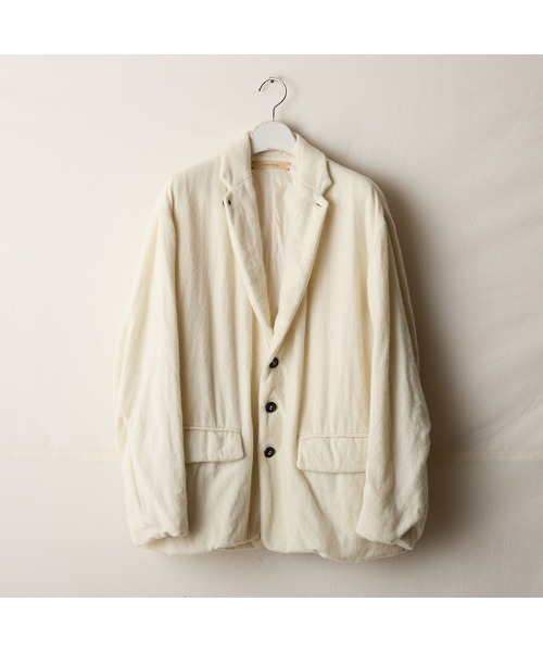 suzuki takayuki（スズキタカユキ）の「fulling jacket（テーラードジャケット・レディース・ブラウン/アイボリー/ブラック・02/01）」の2枚目の写真