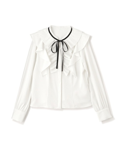 JILL by JILL STUART（ジルバイジルスチュアート）の「プリーツフリルリボンタイブラウス（シャツ/ブラウス・レディース・ブルー/ピンク/ホワイト・FREE）」の7枚目の写真