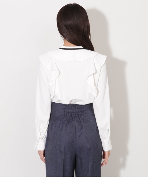JILL by JILL STUART（ジルバイジルスチュアート）の「プリーツフリルリボンタイブラウス（シャツ/ブラウス・レディース・ブルー/ピンク/ホワイト・FREE）」の5枚目の写真