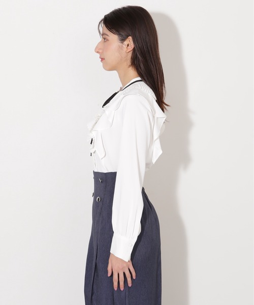 JILL by JILL STUART（ジルバイジルスチュアート）の「プリーツフリルリボンタイブラウス（シャツ/ブラウス・レディース・ブルー/ピンク/ホワイト・FREE）」の6枚目の写真