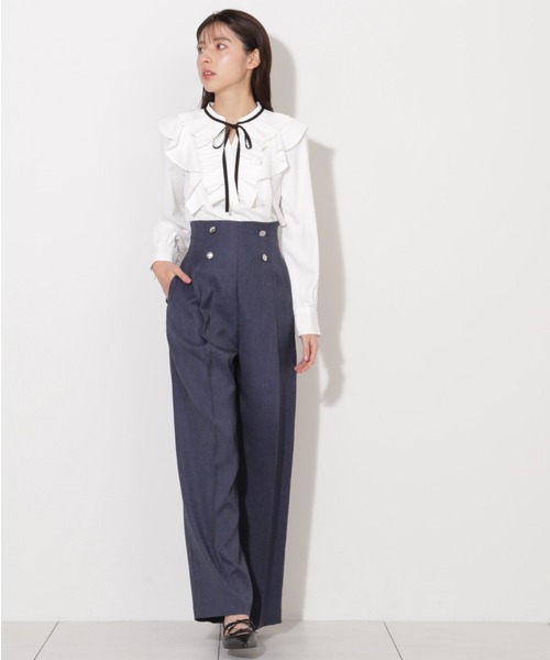 JILL by JILL STUART（ジルバイジルスチュアート）の「プリーツフリルリボンタイブラウス（シャツ/ブラウス・レディース・ブルー/ピンク/ホワイト・FREE）」の4枚目の写真