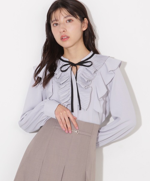 JILL by JILL STUART（ジルバイジルスチュアート）の「プリーツフリルリボンタイブラウス（シャツ/ブラウス・レディース・ブルー/ピンク/ホワイト・FREE）」の19枚目の写真