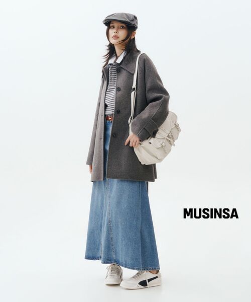 DEHEVE（デヘヴェ）の「Collar Stripe Sweatshirt [Gray]（ポロシャツ・レディース・アッシュグレー・FREE）」の9枚目の写真